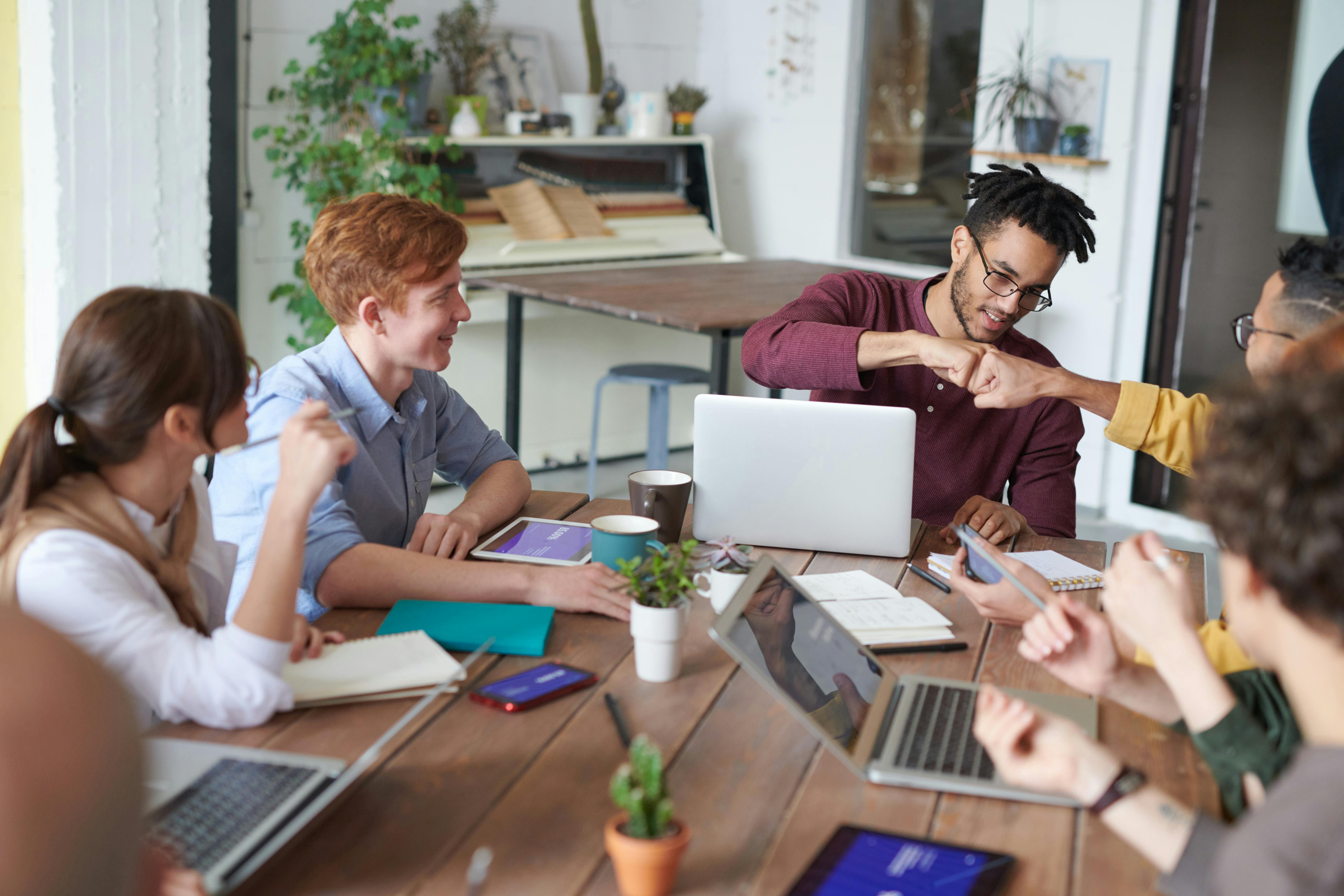 Professional using laptop for business technology